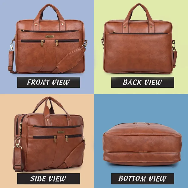 Tan_Premium_Vegan_Leather_15.6_Inch_Laptop_Messenger_Office_Bag_With_Crossbody_Slingbag_Business_Briefcase_For_Men_(Pack_Of-02)