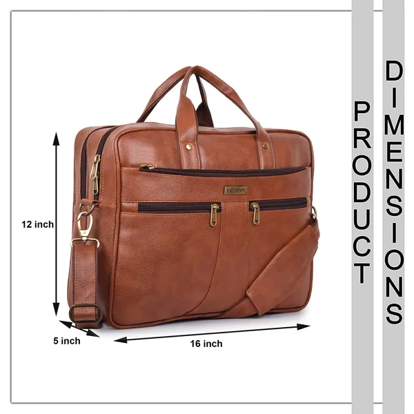 Tan_Premium_Vegan_Leather_15.6_Inch_Laptop_Messenger_Office_Bag_With_Crossbody_Slingbag_Business_Briefcase_For_Men_(Pack_Of-02)