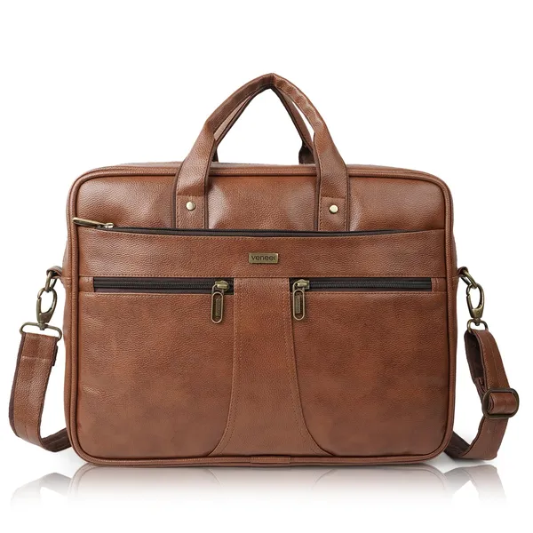 Tan_Laptop_Bag_15.6_Inch,_Vegan_Leather_Business_Briefcase_For_Men_Women,Water_Resistant_Messenger_Shoulder_Bag_Durable_Office_Bag,_For_Computer/Notebook/Macbook