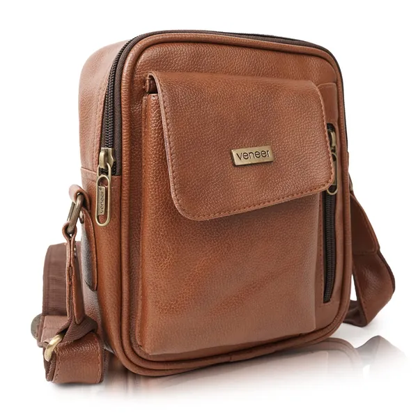 Tan_Vegan_Leather_Classic_Unique_Design_Shoulder_Crossbody_Travel_Side_Sling_Bag_For_Mens_&_Boys