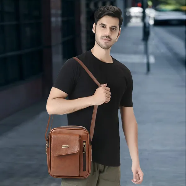 Tan_Vegan_Leather_Classic_Unique_Design_Shoulder_Crossbody_Travel_Side_Sling_Bag_For_Mens_&_Boys