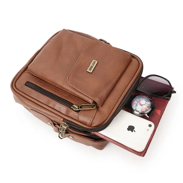 Tan_Vegan_Leather_Classic_Unique_Design_Shoulder_Crossbody_Travel_Side_Sling_Bag_For_Mens_&_Boys