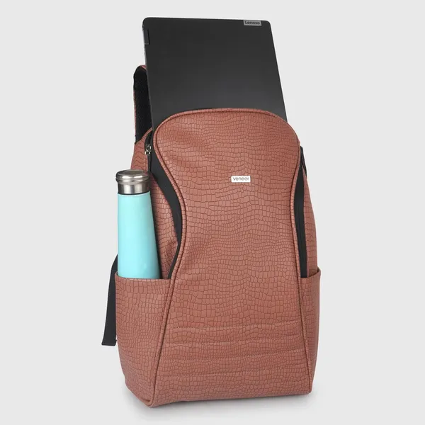 Peach_Vegan_Croco_Leather_Backpack_15.6_Inch_Laptop_Backpack_Business_Travel_Laptop_Backpack_For_Unisex