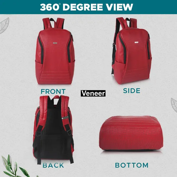 Red_Vegan_Leather_Casual_Laptop_Backpack_For_College_&_Office