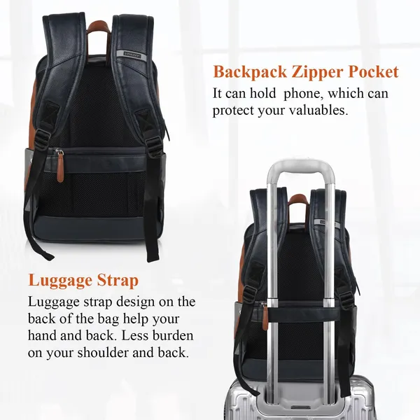 Grey_Stylish_40_Litre_Vegan_Leather_Unique_Design_Shoulder_Office_College_Business_Water_Resistance_Backpack_For_Unisex