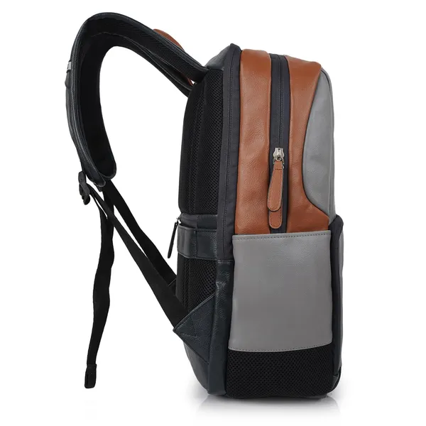 Grey_Stylish_40_Litre_Vegan_Leather_Unique_Design_Shoulder_Office_College_Business_Water_Resistance_Backpack_For_Unisex