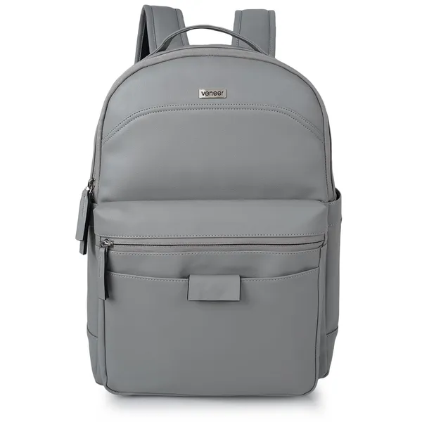 Grey_Classy_35_Litre_Vegan_Leather_Unique_Design_Shoulder_Office_College_Business_Daytrip_Backpack_For_Unisex