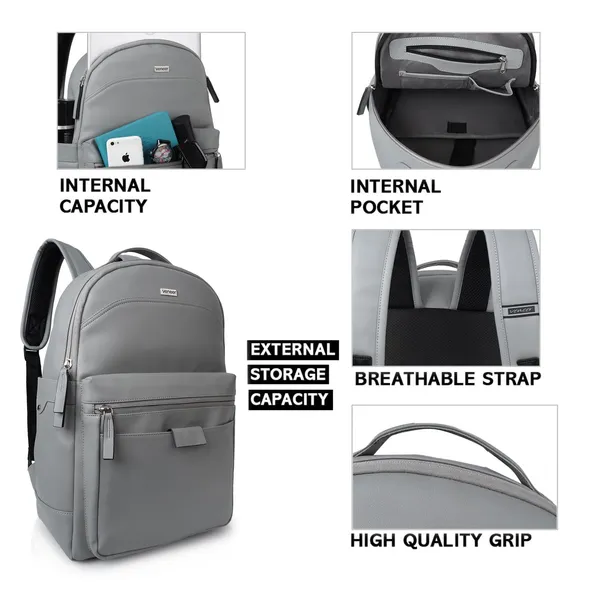 Grey_Classy_35_Litre_Vegan_Leather_Unique_Design_Shoulder_Office_College_Business_Daytrip_Backpack_For_Unisex