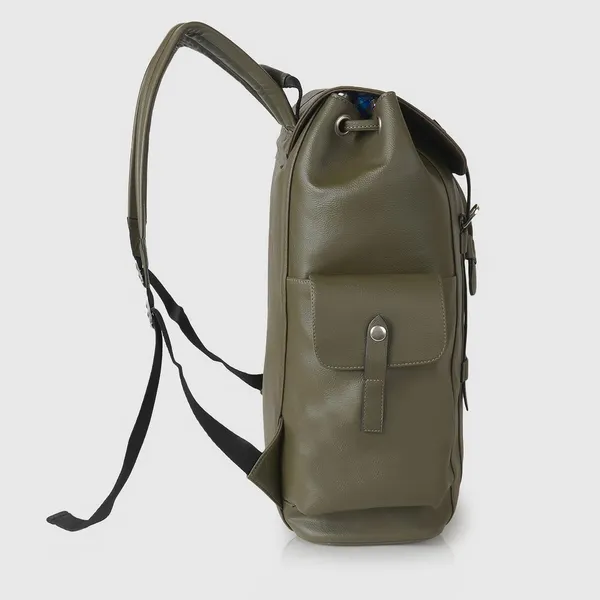 Green_Casual_Vegan_Leather_Travel_Hiking_Trip_Trekking_Camping_Water_Resistant_Work_Ykk_Zippers_Backpack_For_Unisex