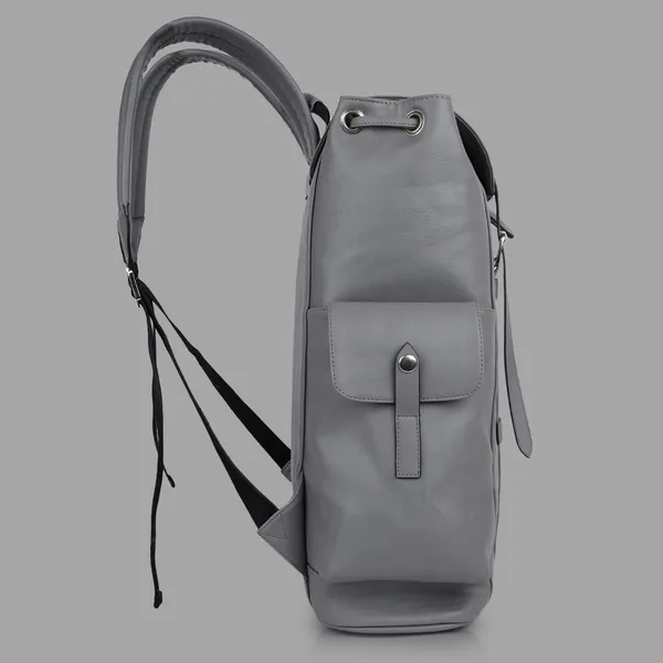 Grey_Casual_Vegan_Leather_Travel_Hiking_Trip_Trekking_Camping_Water_Resistant_Work_Ykk_Zippers_Backpack_For_Unisex