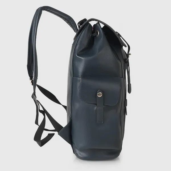 Navy_Blue_Casual_Vegan_Leather_Travel_Hiking_Trip_Trekking_Camping_Water_Resistant_Work_Ykk_Zippers_Backpack_For_Unisex