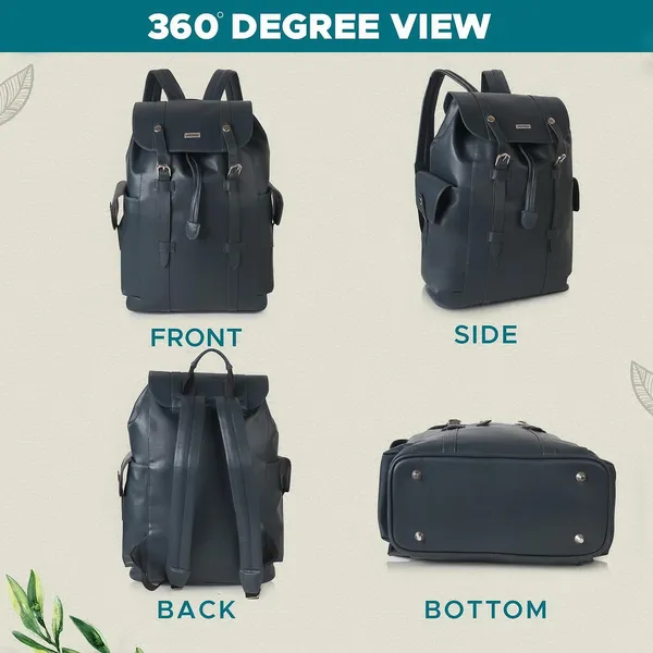 Navy_Blue_Casual_Vegan_Leather_Travel_Hiking_Trip_Trekking_Camping_Water_Resistant_Work_Ykk_Zippers_Backpack_For_Unisex