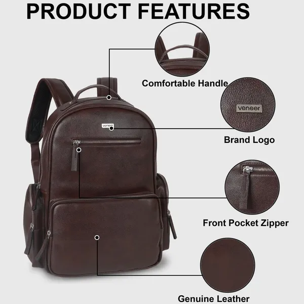 Brown_Casual_Vegan_Leather_Travel_Office_College_Laptop_15.6_Inch_Ykk_Zippers_Water_Resistant_Backpack_For_Unisex