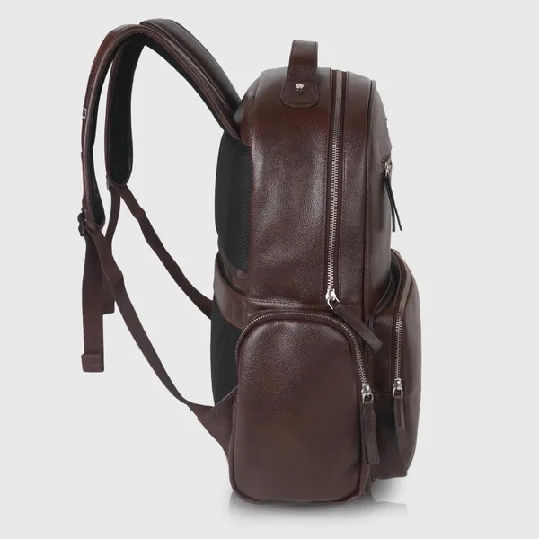 Brown_Casual_Vegan_Leather_Travel_Office_College_Laptop_15.6_Inch_Ykk_Zippers_Water_Resistant_Backpack_For_Unisex