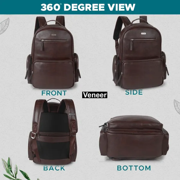 Brown_Casual_Vegan_Leather_Travel_Office_College_Laptop_15.6_Inch_Ykk_Zippers_Water_Resistant_Backpack_For_Unisex