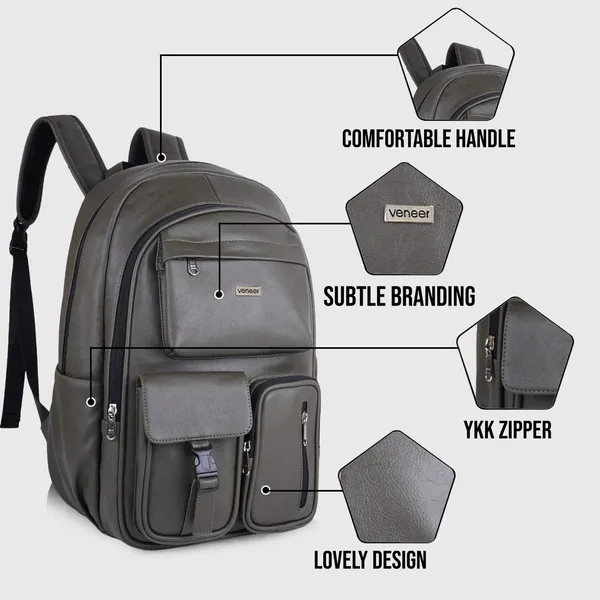 Green_Casual_Vegan_Leather_Office_15.6_In_Laptop_College_Water_Resistant_Ykk_Zippers_Backpack_For_Unisex