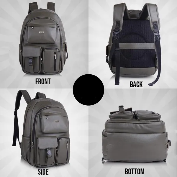 Green_Casual_Vegan_Leather_Office_15.6_In_Laptop_College_Water_Resistant_Ykk_Zippers_Backpack_For_Unisex
