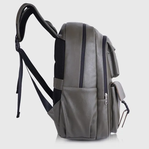 Green_Casual_Vegan_Leather_Office_15.6_In_Laptop_College_Water_Resistant_Ykk_Zippers_Backpack_For_Unisex