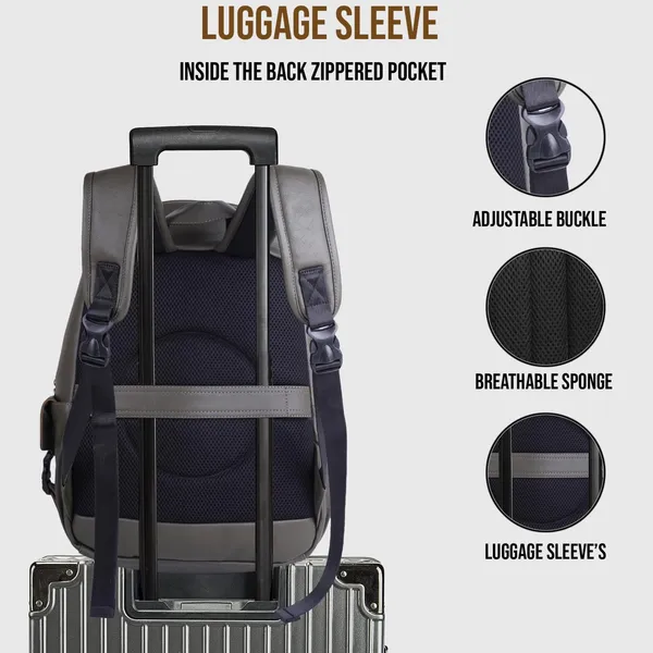 Green_Casual_Vegan_Leather_Office_15.6_In_Laptop_College_Water_Resistant_Ykk_Zippers_Backpack_For_Unisex
