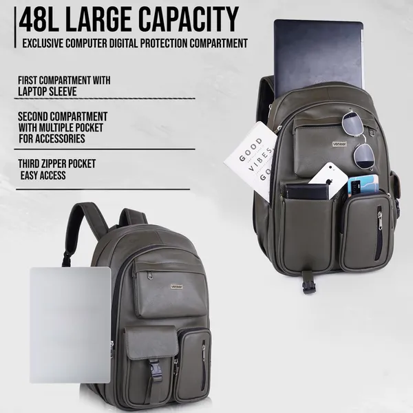 Green_Casual_Vegan_Leather_Office_15.6_In_Laptop_College_Water_Resistant_Ykk_Zippers_Backpack_For_Unisex