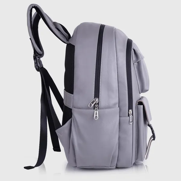 Grey_Casual_Vegan_Leather_Office_15.6_In_Laptop_College_Water_Resistant_Ykk_Zippers_Backpack_For_Unisex