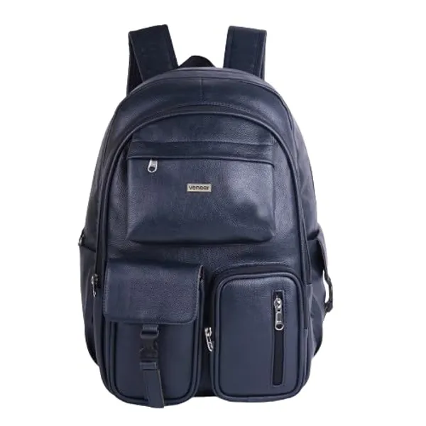 Navy_Blue_Casual_Vegan_Leather_Office_15.6_In_Laptop_College_Water_Resistant_Ykk_Zippers_Backpack_For_Unisex