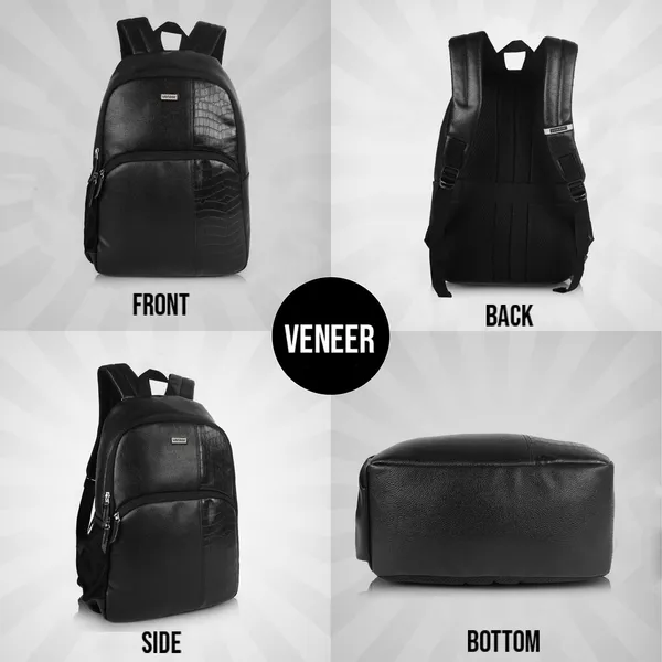Black_Vegan_Leather_Casual_Laptop_Backpack_For_College_&_Office