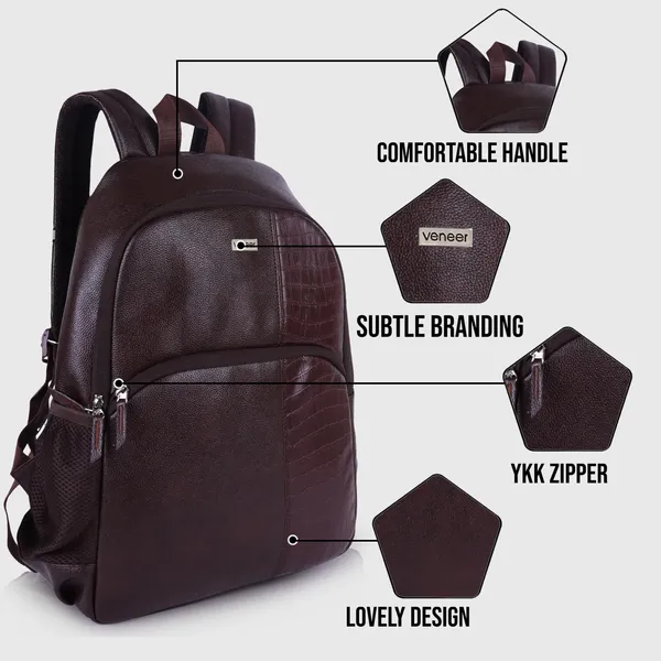 Brown_Vegan_Leather_Casual_Laptop_15_In_Croco_Fusion_Design_Business_College_Office_Ykk_Zippers_Backpack_For_Unisex