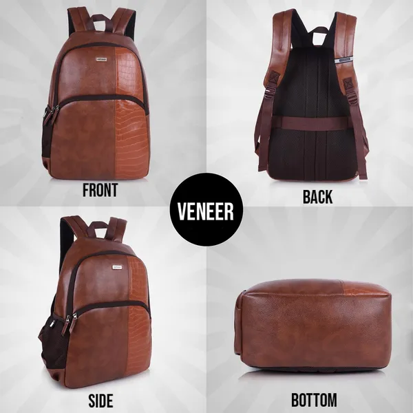 Tan_Vegan_Leather_Casual_Laptop_15_In_Croco_Fusion_Design_Business_College_Office_Ykk_Zippers_Backpack_For_Unisex