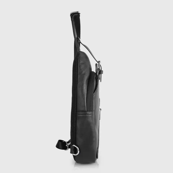 Black_Vegan_Leather_Stylish_Unique_Design_Shoulder_Chest_Crossbody_Fanny_Pack_For_Unisex