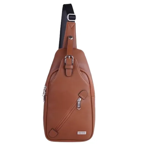 Tan_Vegan_Leather_Stylish_Unique_Design_Shoulder_Chest_Crossbody_Fanny_Pack_For_Unisex