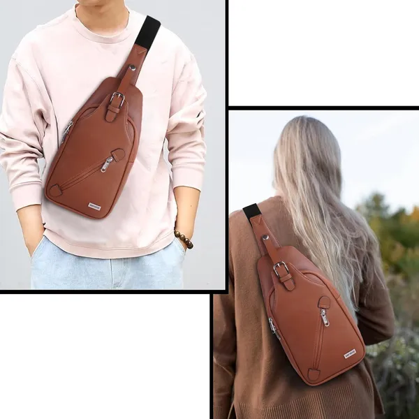 Tan_Vegan_Leather_Stylish_Unique_Design_Shoulder_Chest_Crossbody_Fanny_Pack_For_Unisex