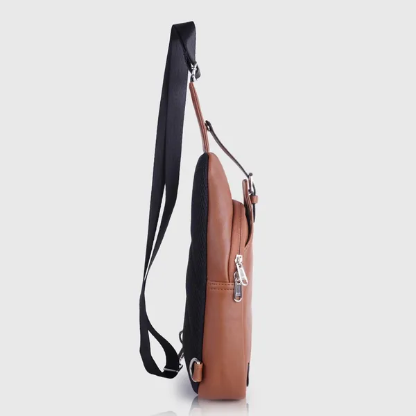 Tan_Vegan_Leather_Stylish_Unique_Design_Shoulder_Chest_Crossbody_Fanny_Pack_For_Unisex