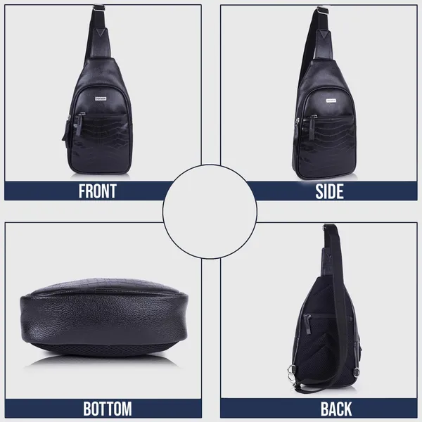 Black_Vegan_Leather_Croco_Pattern_Stylish_Unique_Design_Shoulder_Chest_Crossbody_Fanny_Pack_For_Unisex