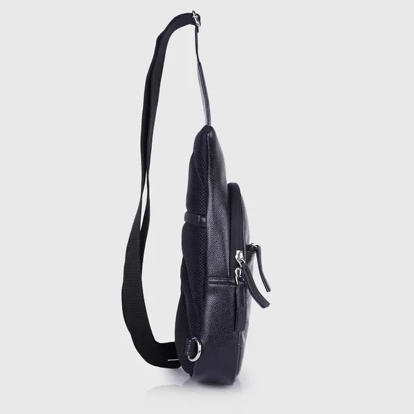 Black_Vegan_Leather_Croco_Pattern_Stylish_Unique_Design_Shoulder_Chest_Crossbody_Fanny_Pack_For_Unisex
