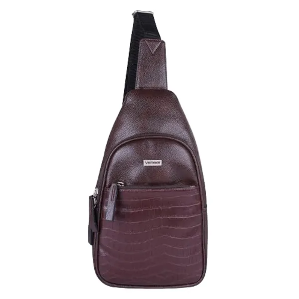 Brown_Vegan_Leather_Croco_Pattern_Stylish_Unique_Design_Shoulder_Chest_Crossbody_Fanny_Pack_For_Unisex