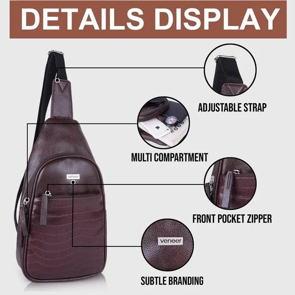 Brown_Vegan_Leather_Croco_Pattern_Stylish_Unique_Design_Shoulder_Chest_Crossbody_Fanny_Pack_For_Unisex