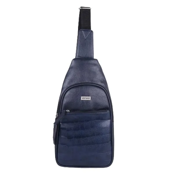 Navy_Blue_Vegan_Leather_Croco_Pattern_Stylish_Unique_Design_Shoulder_Chest_Crossbody_Fanny_Pack_For_Unisex