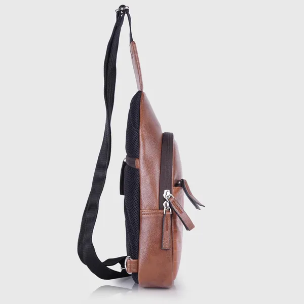 Tan_Vegan_Leather_Croco_Pattern_Stylish_Unique_Design_Shoulder_Chest_Crossbody_Fanny_Pack_For_Unisex