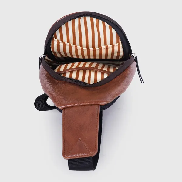 Tan_Vegan_Leather_Croco_Pattern_Stylish_Unique_Design_Shoulder_Chest_Crossbody_Fanny_Pack_For_Unisex