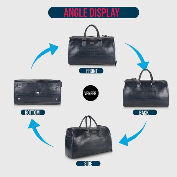 Navy_Blue_Vegan_Leather_Croco_Pattern_Casual_Unique_Design_Travel_Shoulder_Crossbody_Daytrip_Business_Trip_Unisex_Duffle_Bag