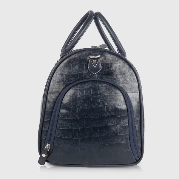 Navy_Blue_Vegan_Leather_Croco_Pattern_Casual_Unique_Design_Travel_Shoulder_Crossbody_Daytrip_Business_Trip_Unisex_Duffle_Bag