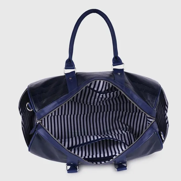 Navy_Blue_Vegan_Leather_Croco_Pattern_55_Litre_Stylish_Unique_Design_Travel_Shoulder_Crossbody_Daytrip_Business_Trip_Unisex_Duffle_Bag