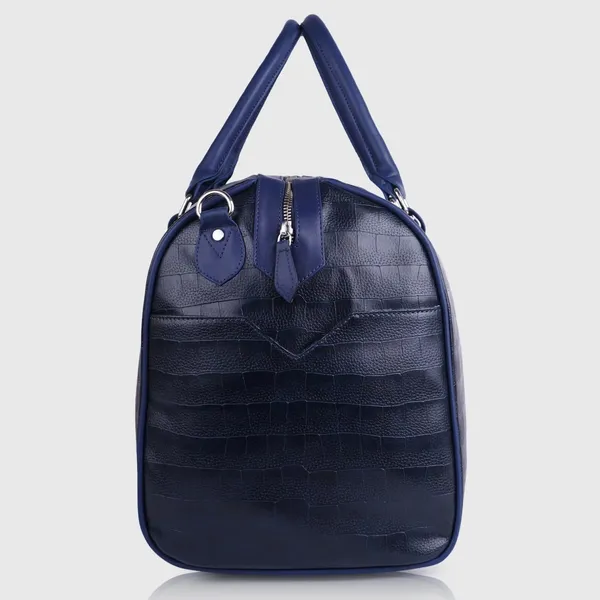 Navy_Blue_Vegan_Leather_Croco_Pattern_55_Litre_Stylish_Unique_Design_Travel_Shoulder_Crossbody_Daytrip_Business_Trip_Unisex_Duffle_Bag
