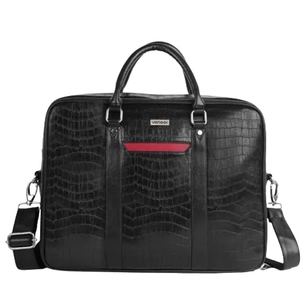 Black_Vegan_Leather_Croco_Pattern_Stylish_Unique_Design_Laptop_Office_Business_Briefcase_Travel_Messenger_Bag_For_Unisex