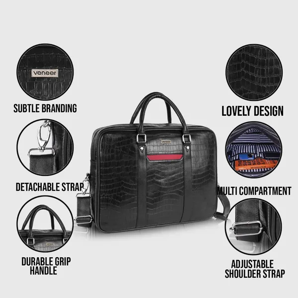 Black_Vegan_Leather_Croco_Pattern_Stylish_Unique_Design_Laptop_Office_Business_Briefcase_Travel_Messenger_Bag_For_Unisex