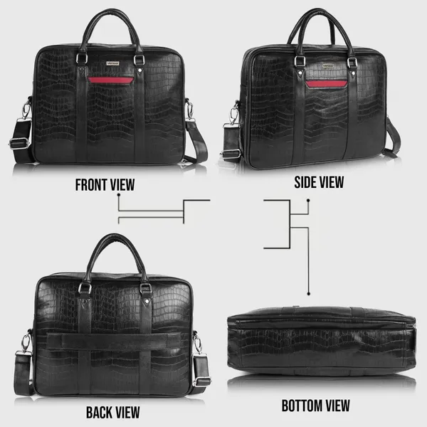 Black_Vegan_Leather_Croco_Pattern_Stylish_Unique_Design_Laptop_Office_Business_Briefcase_Travel_Messenger_Bag_For_Unisex