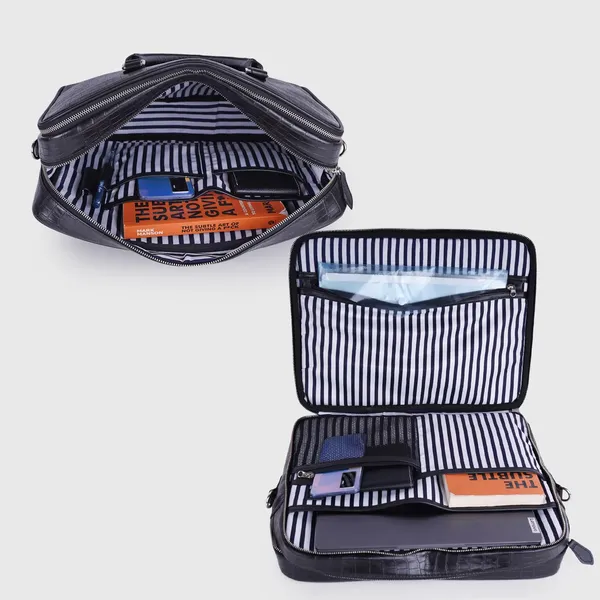 Black_Vegan_Leather_Croco_Pattern_Stylish_Unique_Design_Laptop_Office_Business_Briefcase_Travel_Messenger_Bag_For_Unisex