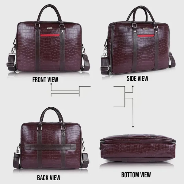 Brown_Vegan_Leather_Croco_Pattern_Stylish_Unique_Design_Laptop_Office_Business_Briefcase_Travel_Messenger_Bag_For_Unisex