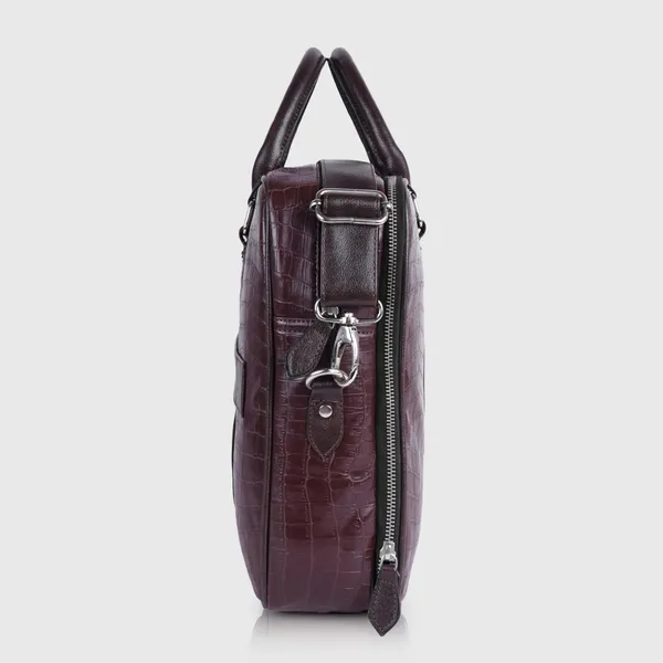 Brown_Vegan_Leather_Croco_Pattern_Stylish_Unique_Design_Laptop_Office_Business_Briefcase_Travel_Messenger_Bag_For_Unisex